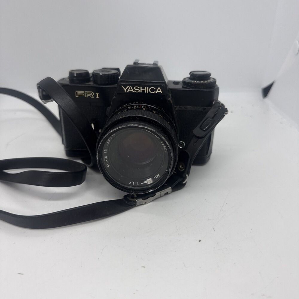 Yashica FR 1 Black 35mm SLR Film Camera With 50 MM Lens UNTESTED AS-IS